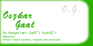 oszkar gaal business card